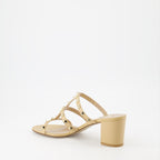 Zapatos abiertos Mules Rockstud à talon Valentino Garavani Beige Femme
