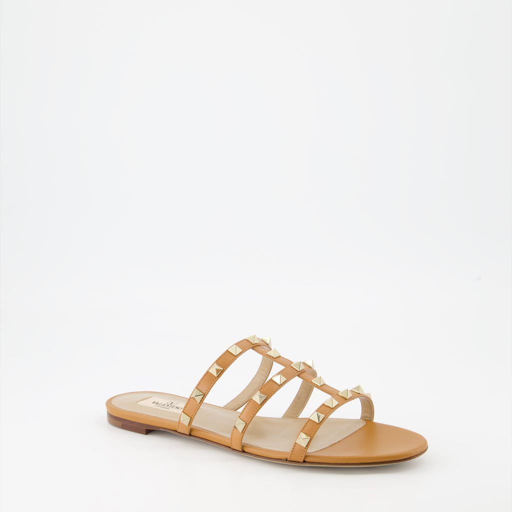 Chaussures ouvertes Mules Rockstud Valentino Garavani Marron Femme