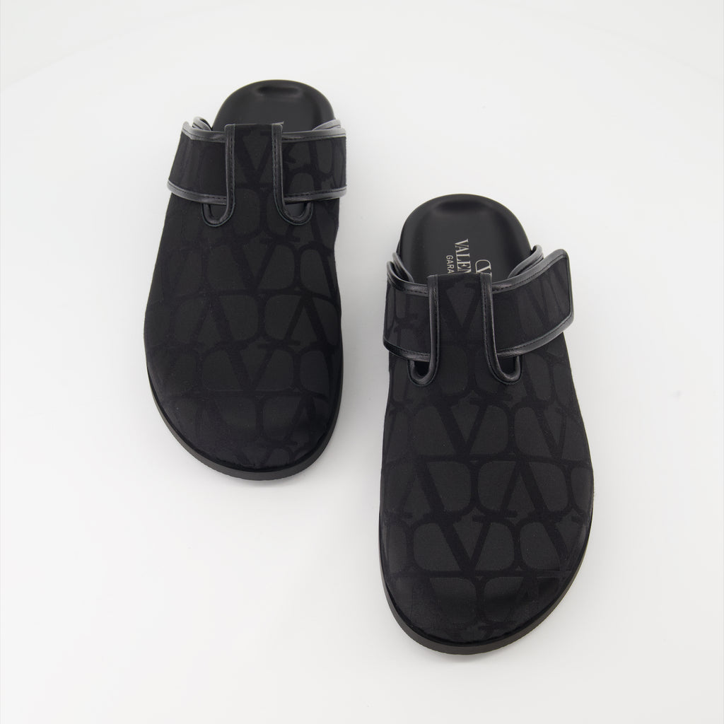 Open shoes Monogram Canvas Clogs Valentino Garavani Black Man