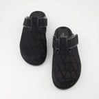 Open shoes Monogram Canvas Clogs Valentino Garavani Black Man