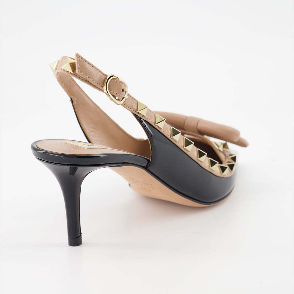 Escarpins Escarpins Rockstud à bride arrière Valentino Garavani Noir Femme