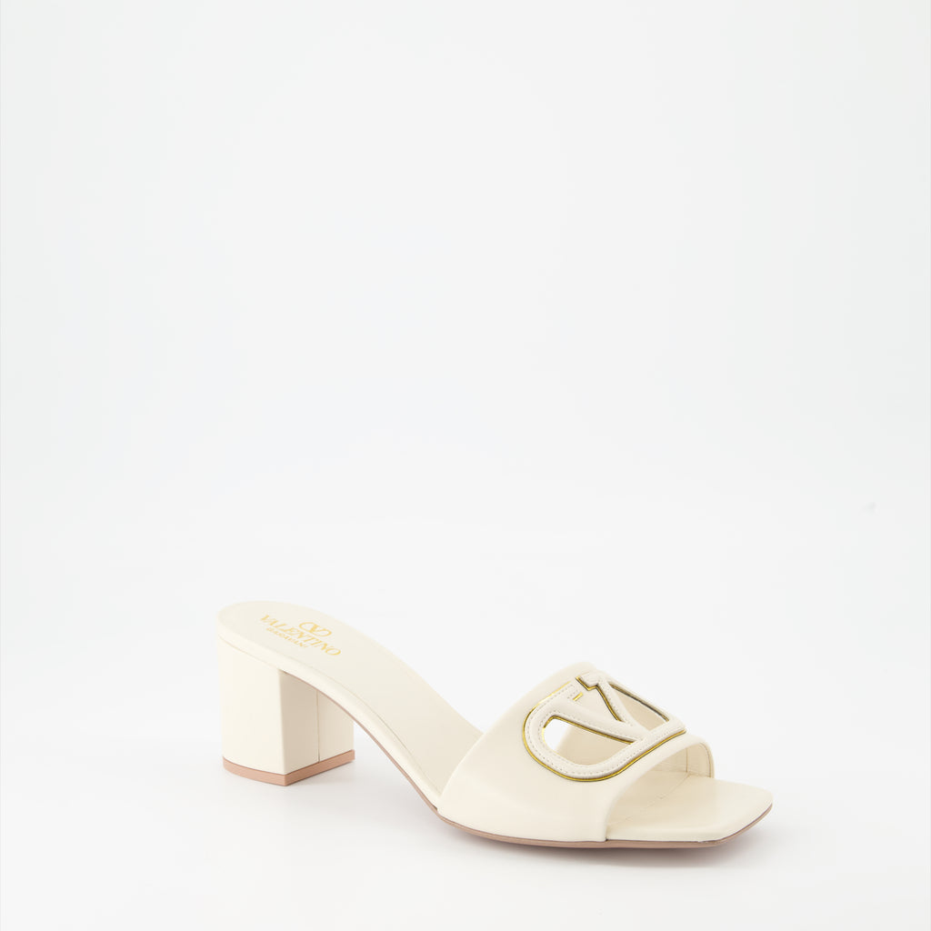 Offene schuhe Mules VLogo Valentino Garavani Weiß Femme