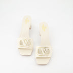 Offene schuhe Mules VLogo Valentino Garavani Weiß Femme