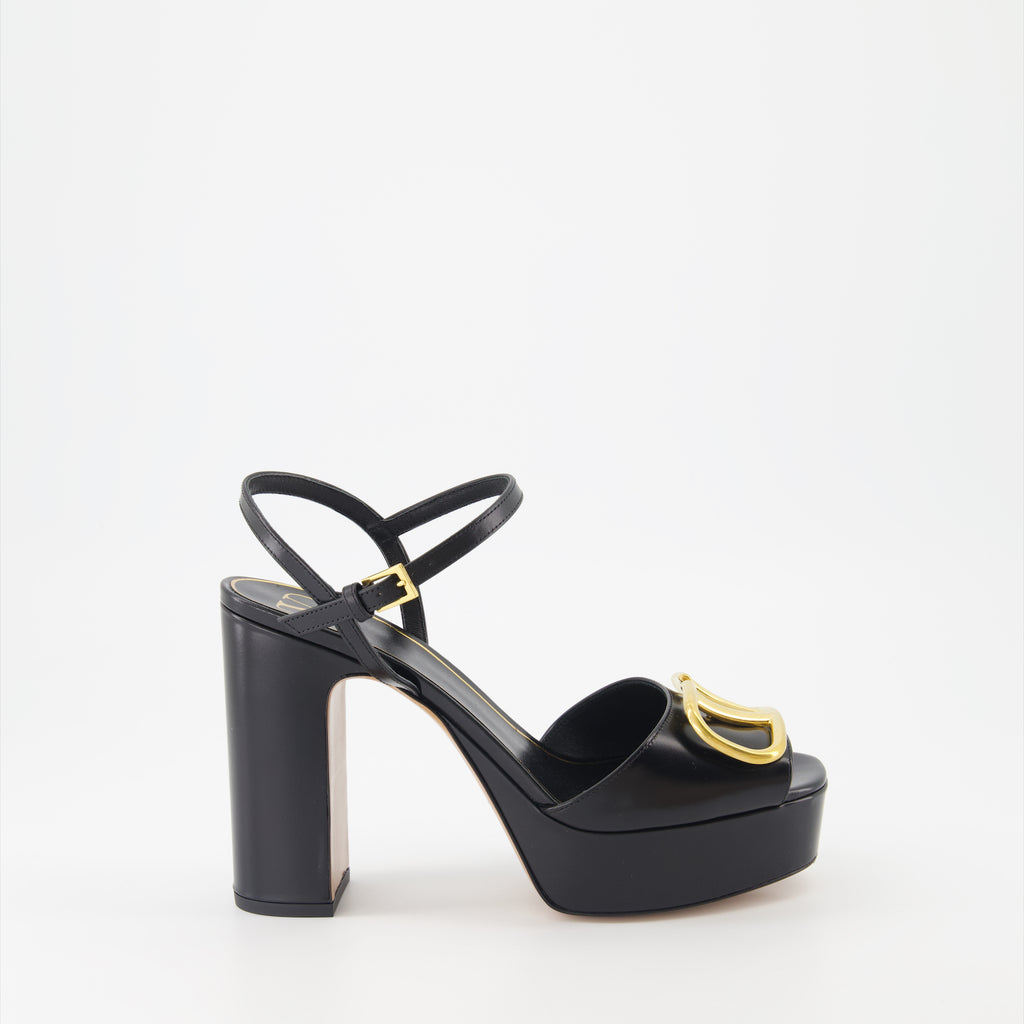 Open shoes VLogo heeled sandals Valentino Garavani Black Women