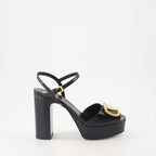 Open shoes VLogo heeled sandals Valentino Garavani Black Women