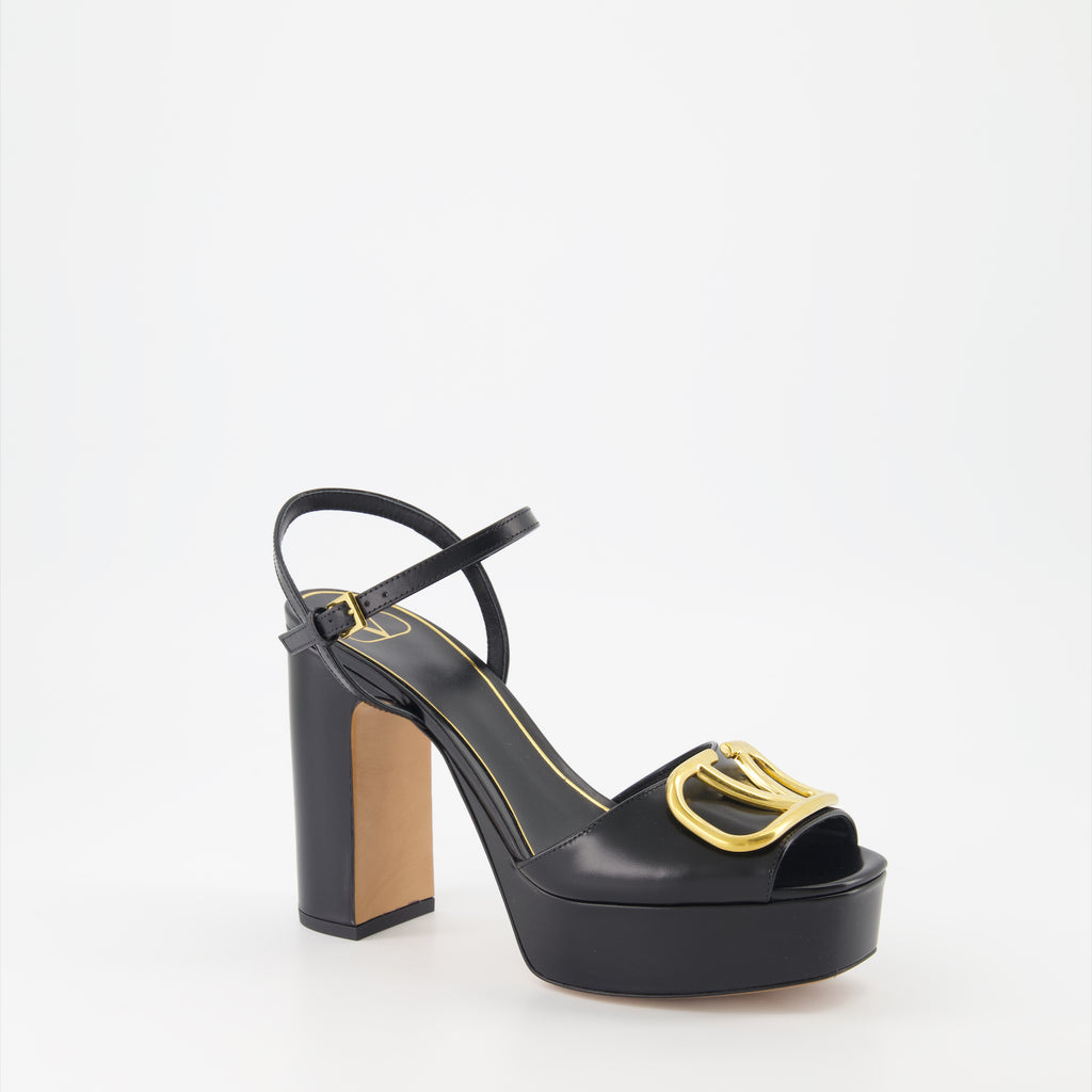 Open shoes VLogo heeled sandals Valentino Garavani Black Women