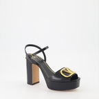 Open shoes VLogo heeled sandals Valentino Garavani Black Women