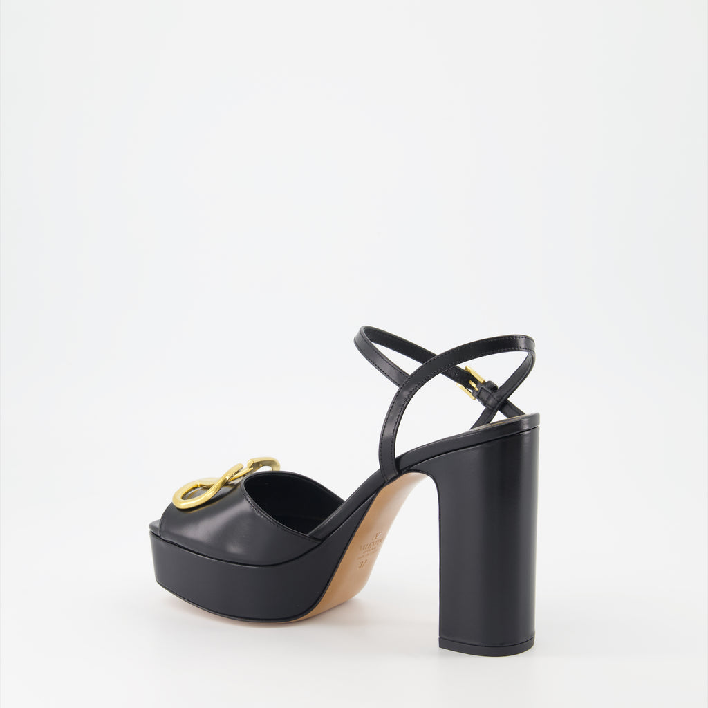Open shoes VLogo heeled sandals Valentino Garavani Black Women