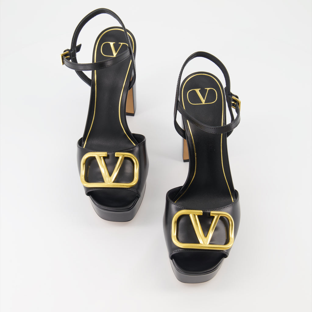 Open shoes VLogo heeled sandals Valentino Garavani Black Women