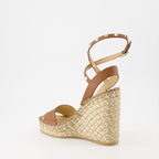 Sapatos plataforma Sandales Rockstud compensées Valentino Garavani Marrom Femme