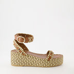 Sapatos plataforma Sandales compensées Rockstud Valentino Garavani Marrom Femme