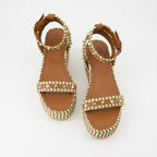 Sapatos plataforma Sandales compensées Rockstud Valentino Garavani Marrom Femme