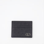Petite maroquinerie Porte-cartes en cuir d'autruche Valentino Garavani Noir Homme