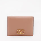 Kleine lederwaren Portefeuille VLogo Valentino Garavani Beige Femme