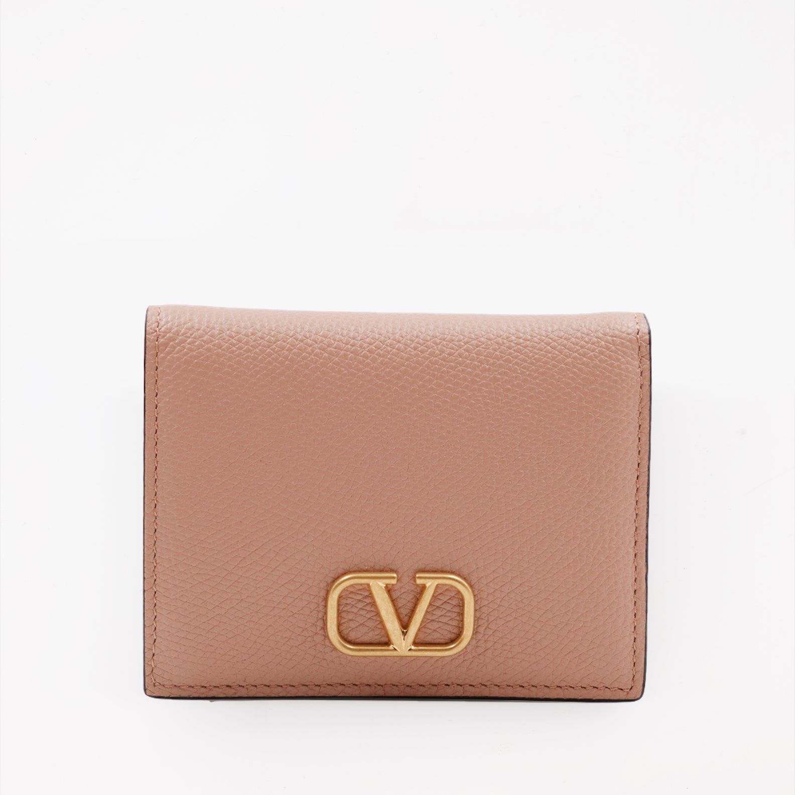 Kleine lederwaren Portefeuille VLogo Valentino Garavani Beige Femme