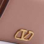 Kleine lederwaren Portefeuille VLogo Valentino Garavani Beige Femme