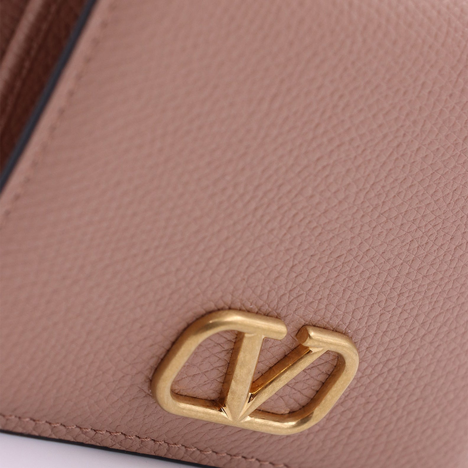 Kleine lederwaren Portefeuille VLogo Valentino Garavani Beige Femme