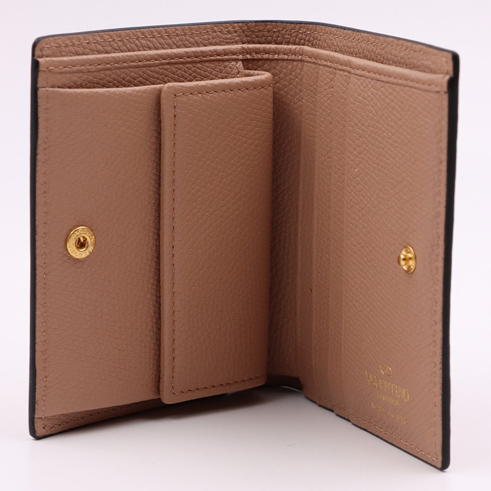 Kleine lederwaren Portefeuille VLogo Valentino Garavani Beige Femme