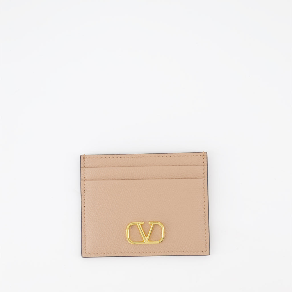 Piccola pelletteria Porte-cartes VLogo Valentino Garavani Beige Femme