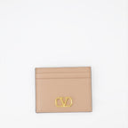 Piccola pelletteria Porte-cartes VLogo Valentino Garavani Beige Femme
