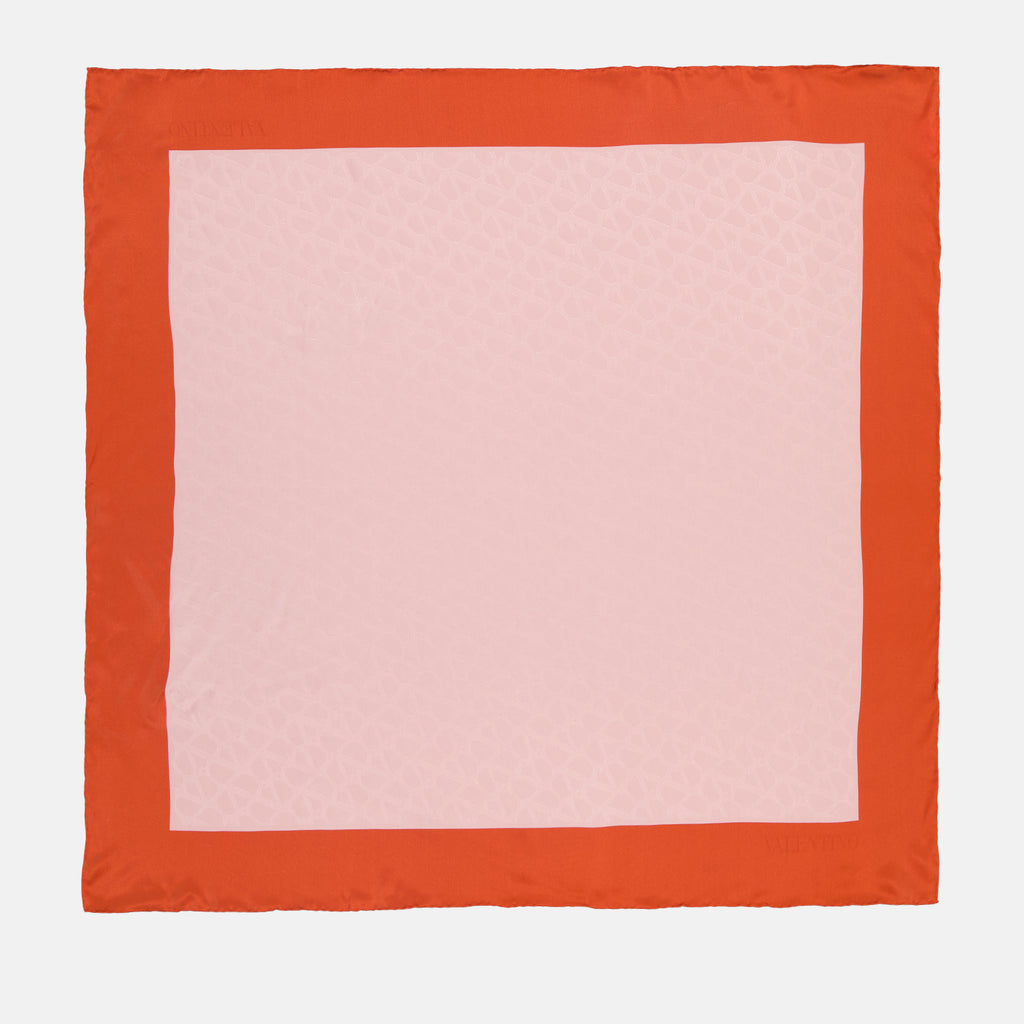 Lenços e luvas Carré de soie réversible Valentino Garavani Rosa Femme