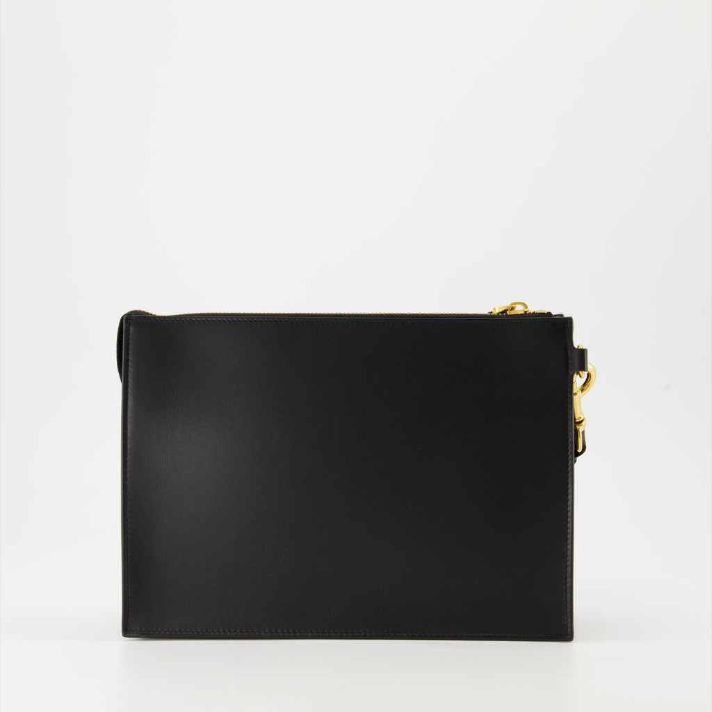 Pouches Pochette en cuir Valentino Garavani Black Homme