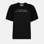T-shirts T-shirt "I'm smiling on the inside" Victoria Beckham Noir Femme