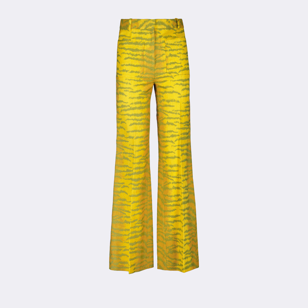 Pants Yellow tiger print Alina pants Victoria Beckham Yellow Women
