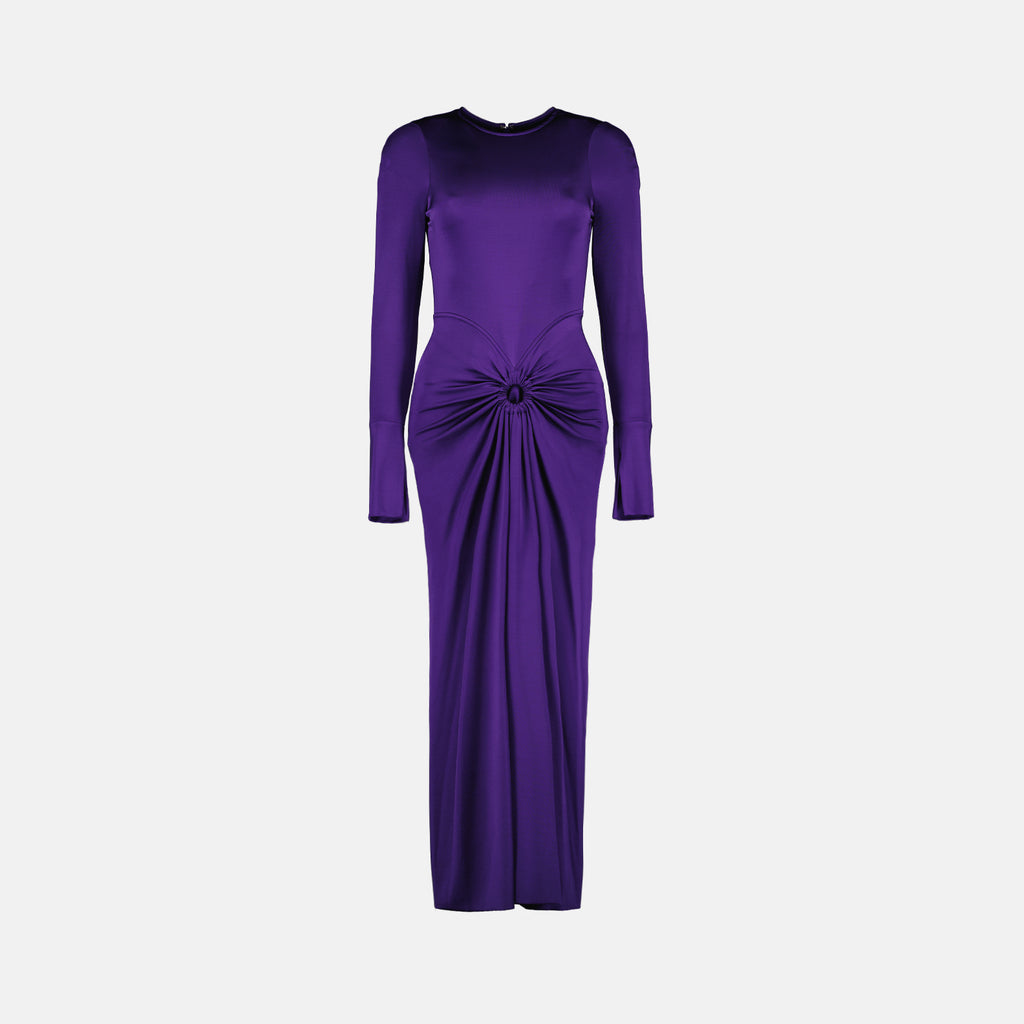 Robes Robe mi-longue froncée Victoria Beckham Violet Femme