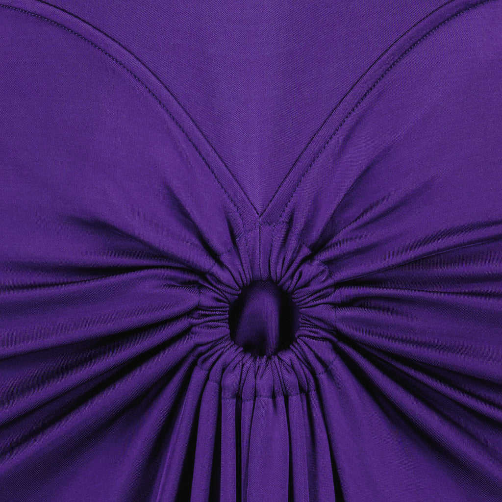 Robes Robe mi-longue froncée Victoria Beckham Violet Femme