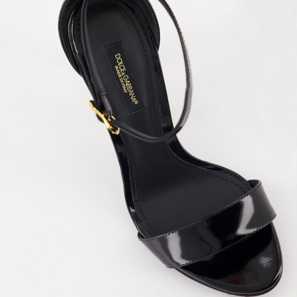 Scarpe aperte Sandales à talon DG Baroque Dolce & Gabbana Nero Femme