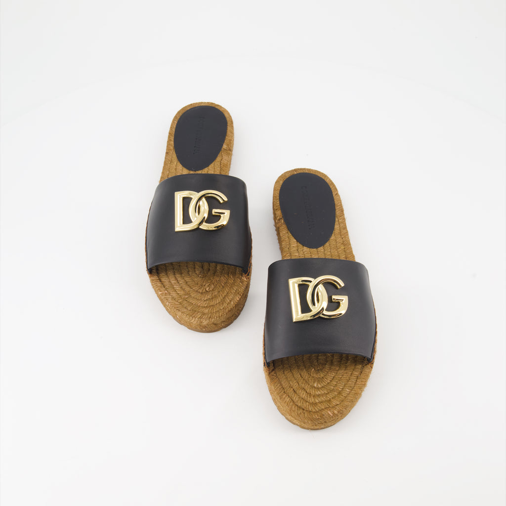 Open shoes DG slides Dolce & Gabbana Black Women