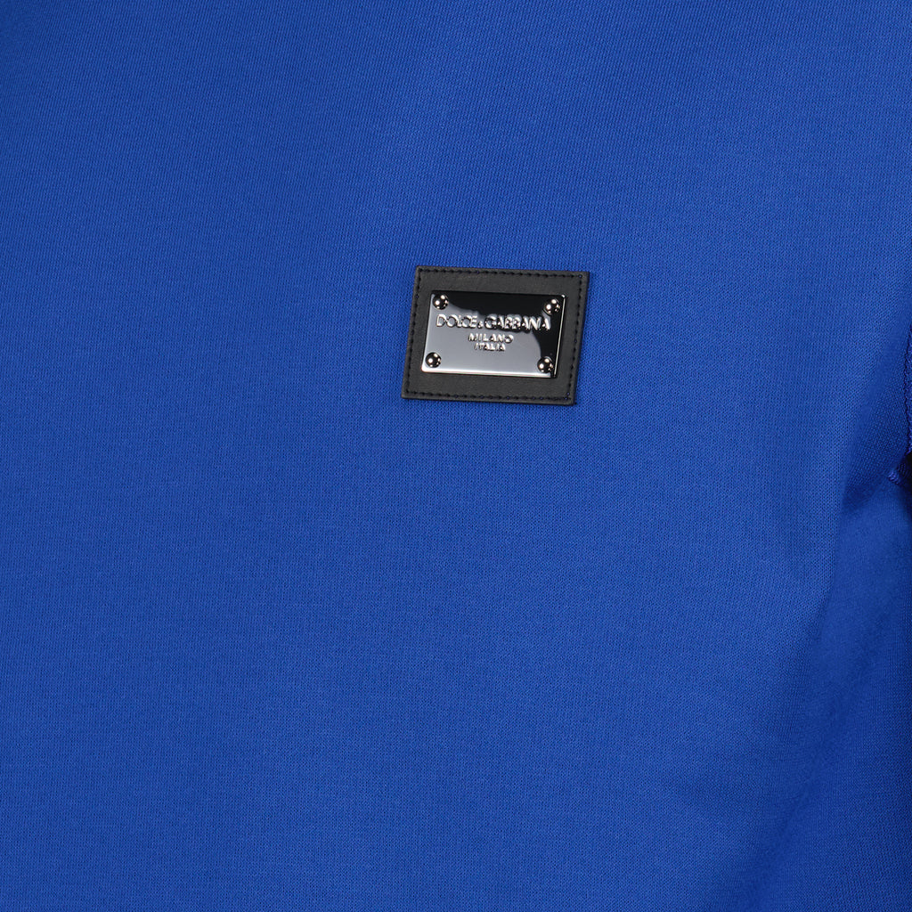 Sweatshirts Sweatshirt à logo plaque Dolce & Gabbana Bleu Homme