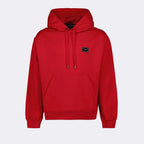 Sweatshirts Plaque logo hoodie Dolce & Gabbana Red Man