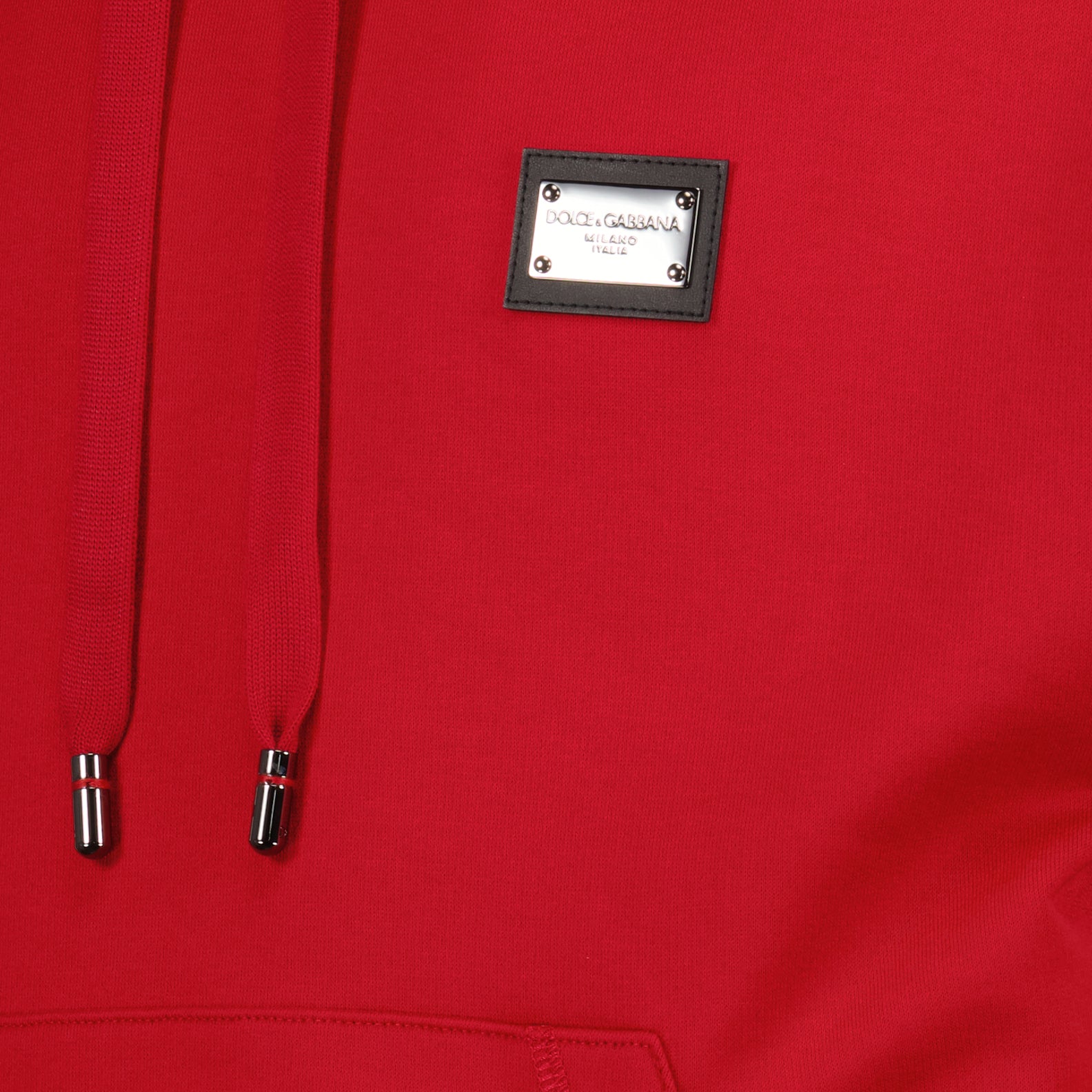 Sweatshirts Plaque logo hoodie Dolce & Gabbana Red Man