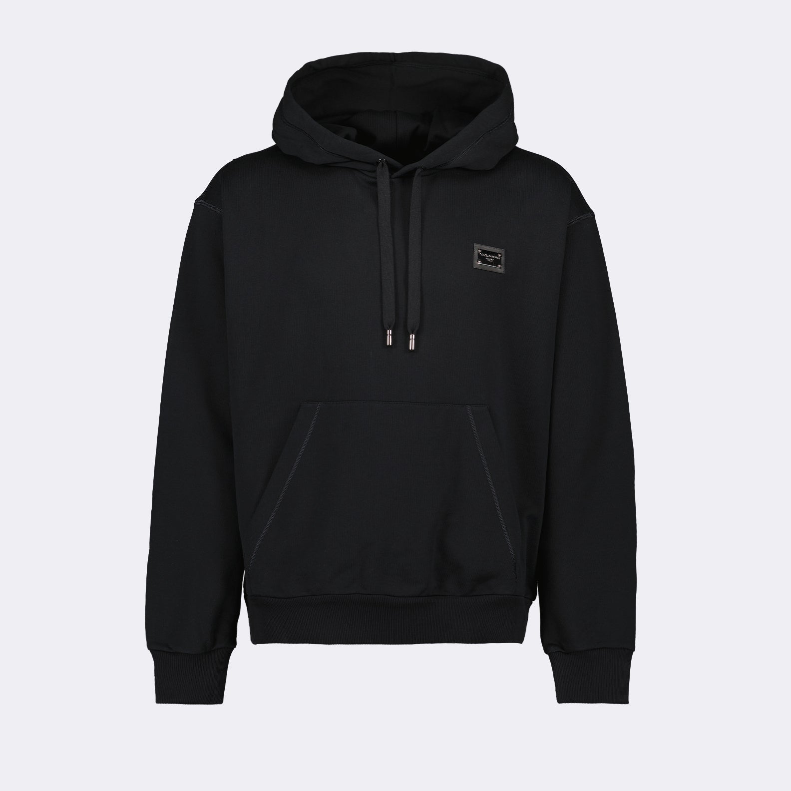 Sweatshirts Sweat à capuche à logo plaque Dolce & Gabbana Noir Homme