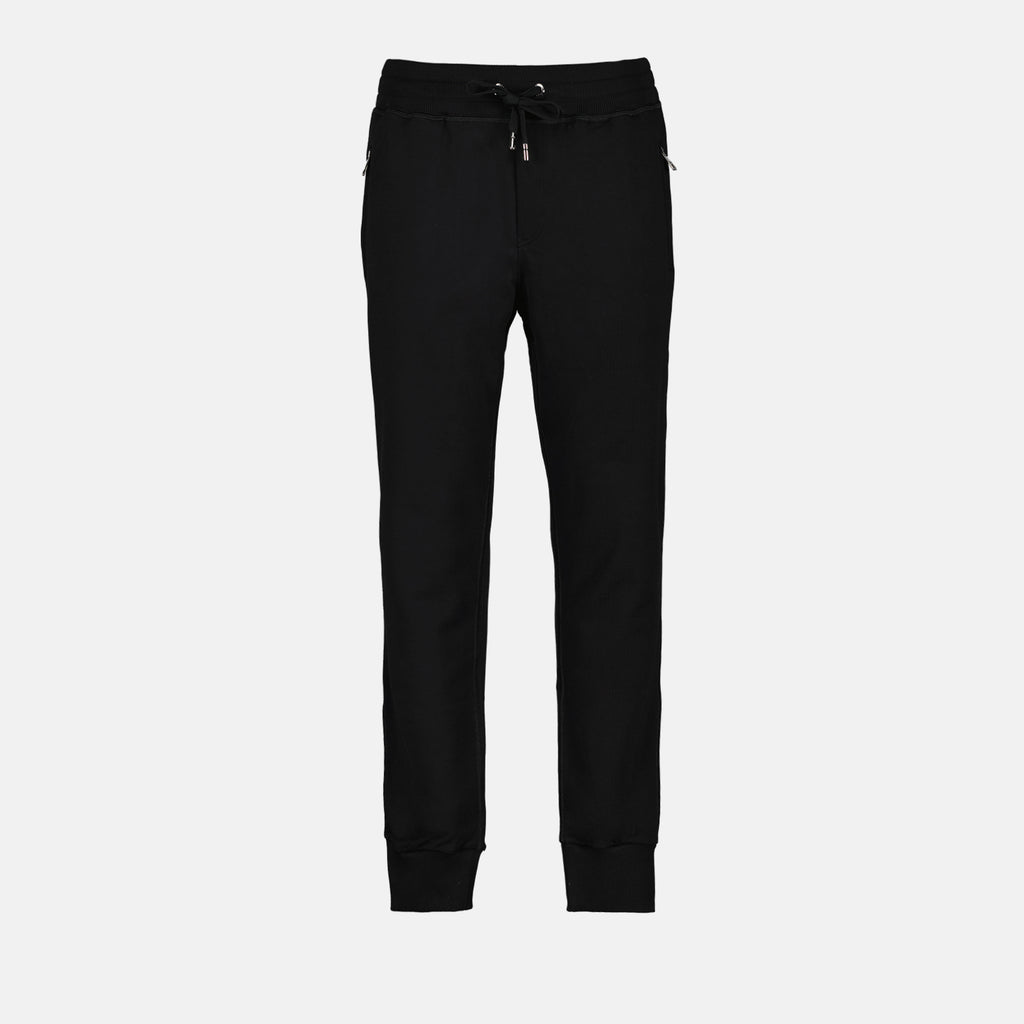 Pantalons Pantalon jogging à logo plaque Dolce & Gabbana Noir Homme