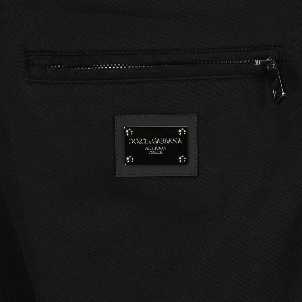 Pantalons Pantalon jogging à logo plaque Dolce & Gabbana Noir Homme