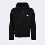 Sweatshirts Logo plaque zip-up sweatshirt Dolce & Gabbana Black Man