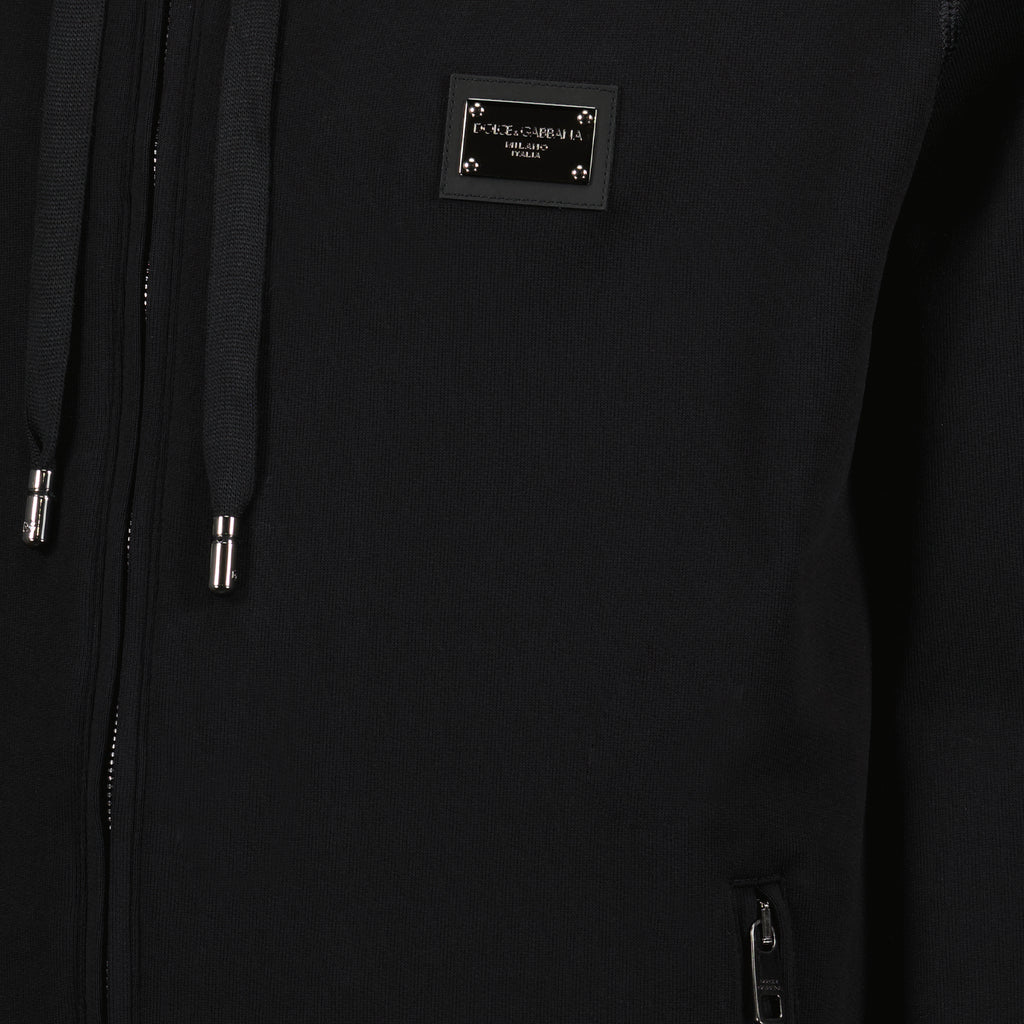 Sweatshirts Logo plaque zip-up sweatshirt Dolce & Gabbana Black Man