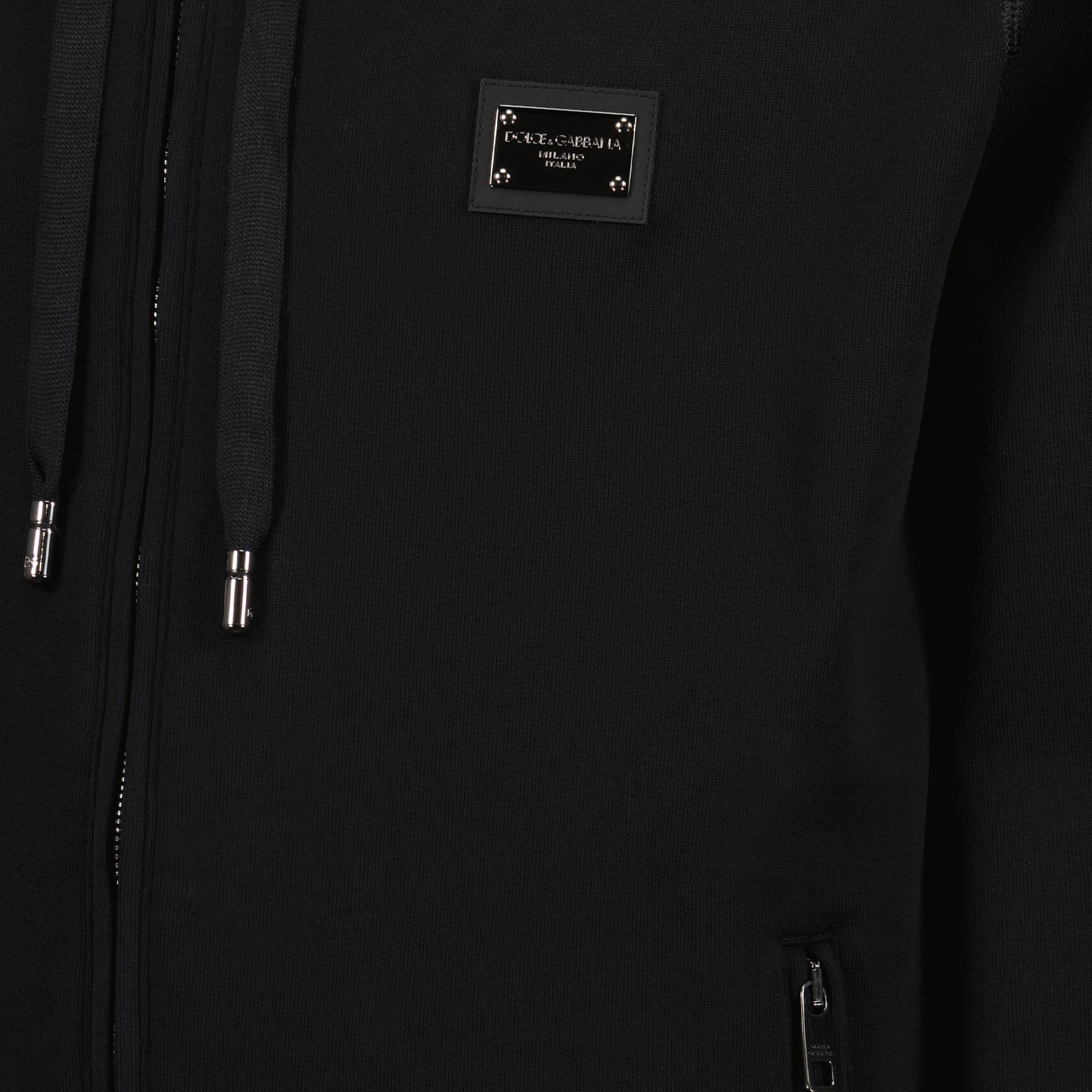 Sweatshirts Sweat zippé à logo plaque Dolce & Gabbana Noir Homme