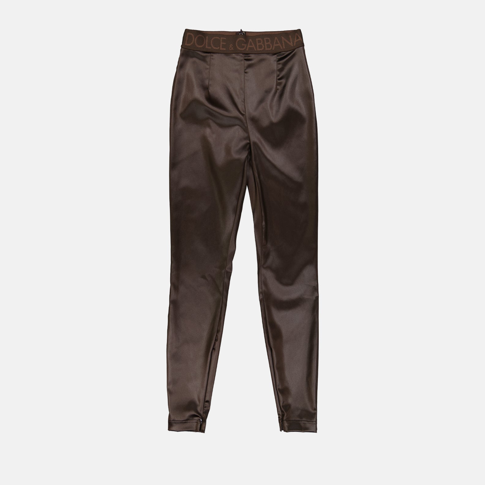 Hosen Legging en satin Dolce & Gabbana Braun Femme