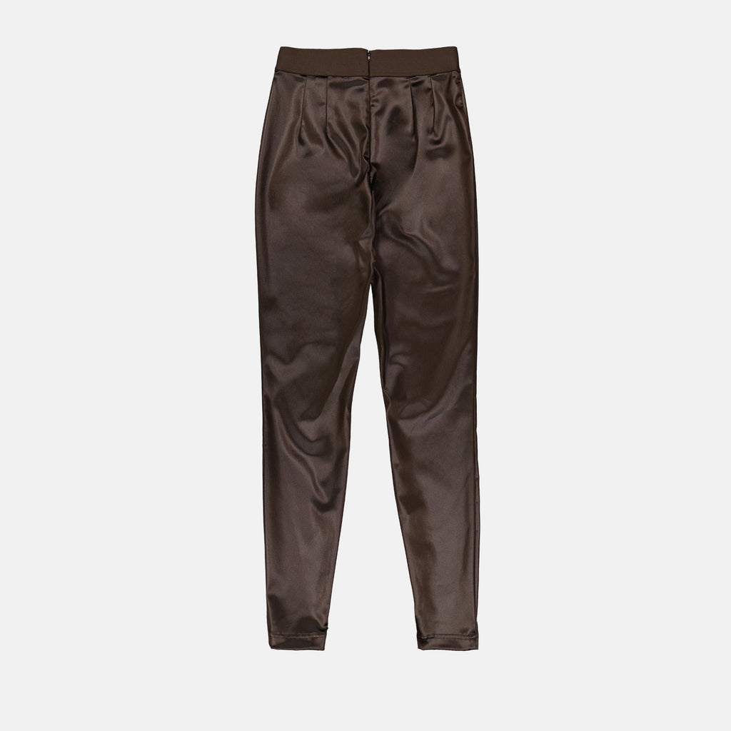 Hosen Legging en satin Dolce & Gabbana Braun Femme