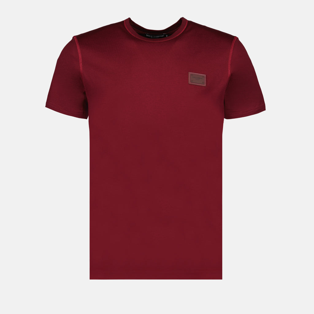 T-shirts T-shirt à logo plaque Dolce & Gabbana Bordeaux Homme
