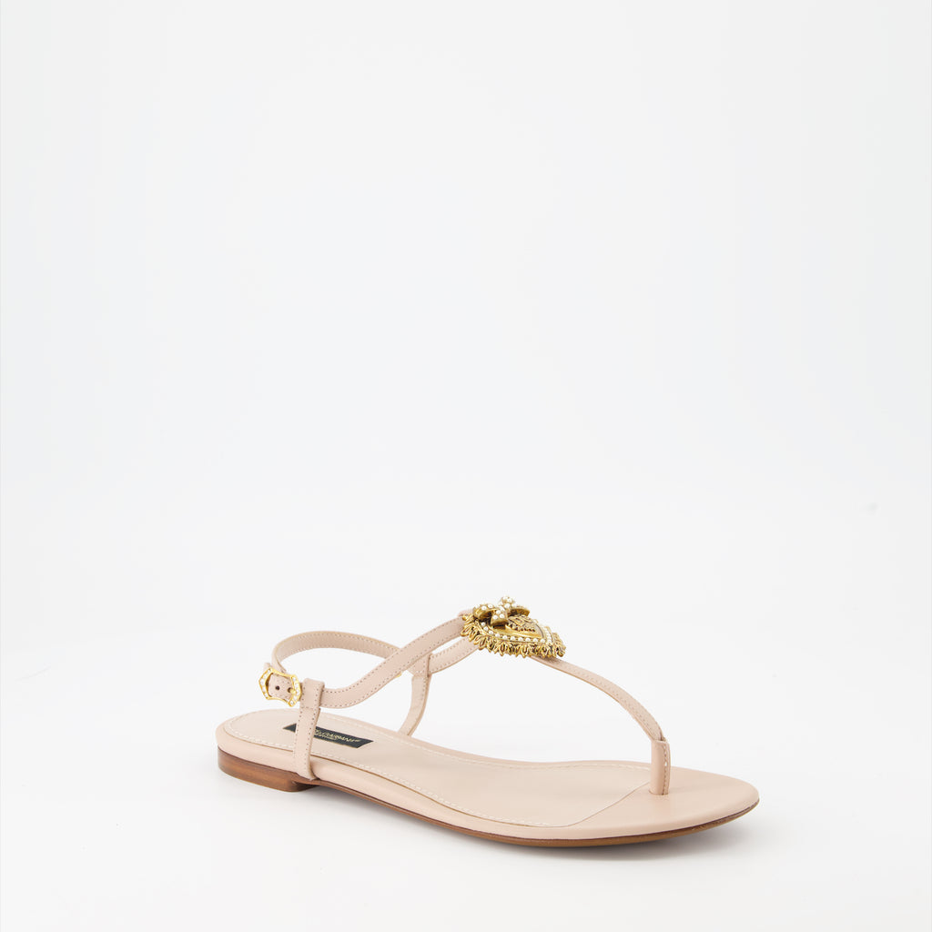 Zapatos abiertos Sandales Devotion en nappa Dolce & Gabbana Beige Femme