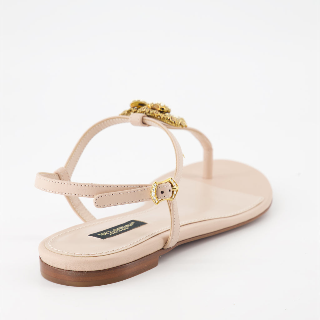 Zapatos abiertos Sandales Devotion en nappa Dolce & Gabbana Beige Femme