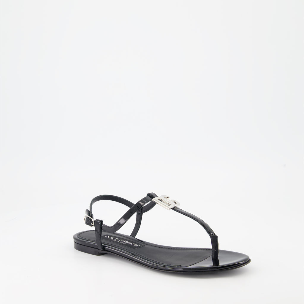 Zapatos abiertos Sandales DG en cuir Dolce & Gabbana Negro Femme