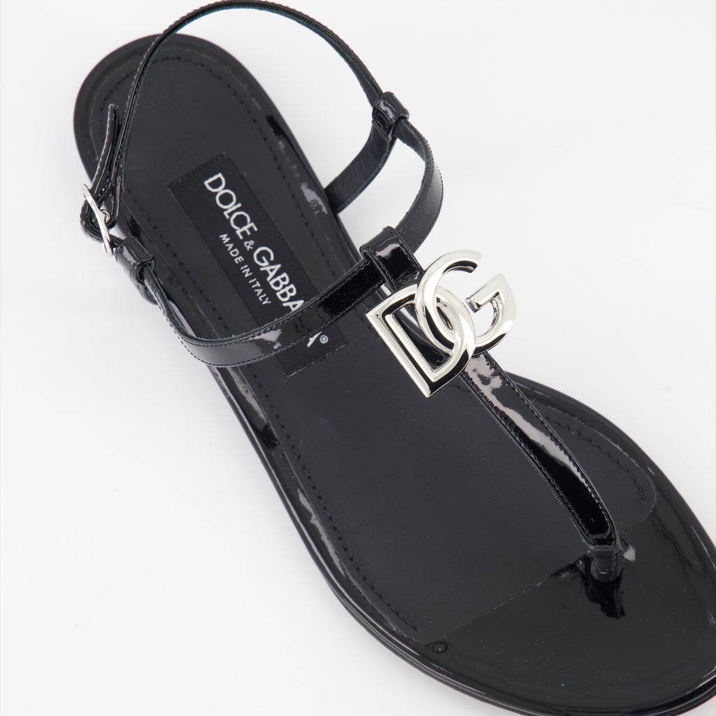 Zapatos abiertos Sandales DG en cuir Dolce & Gabbana Negro Femme