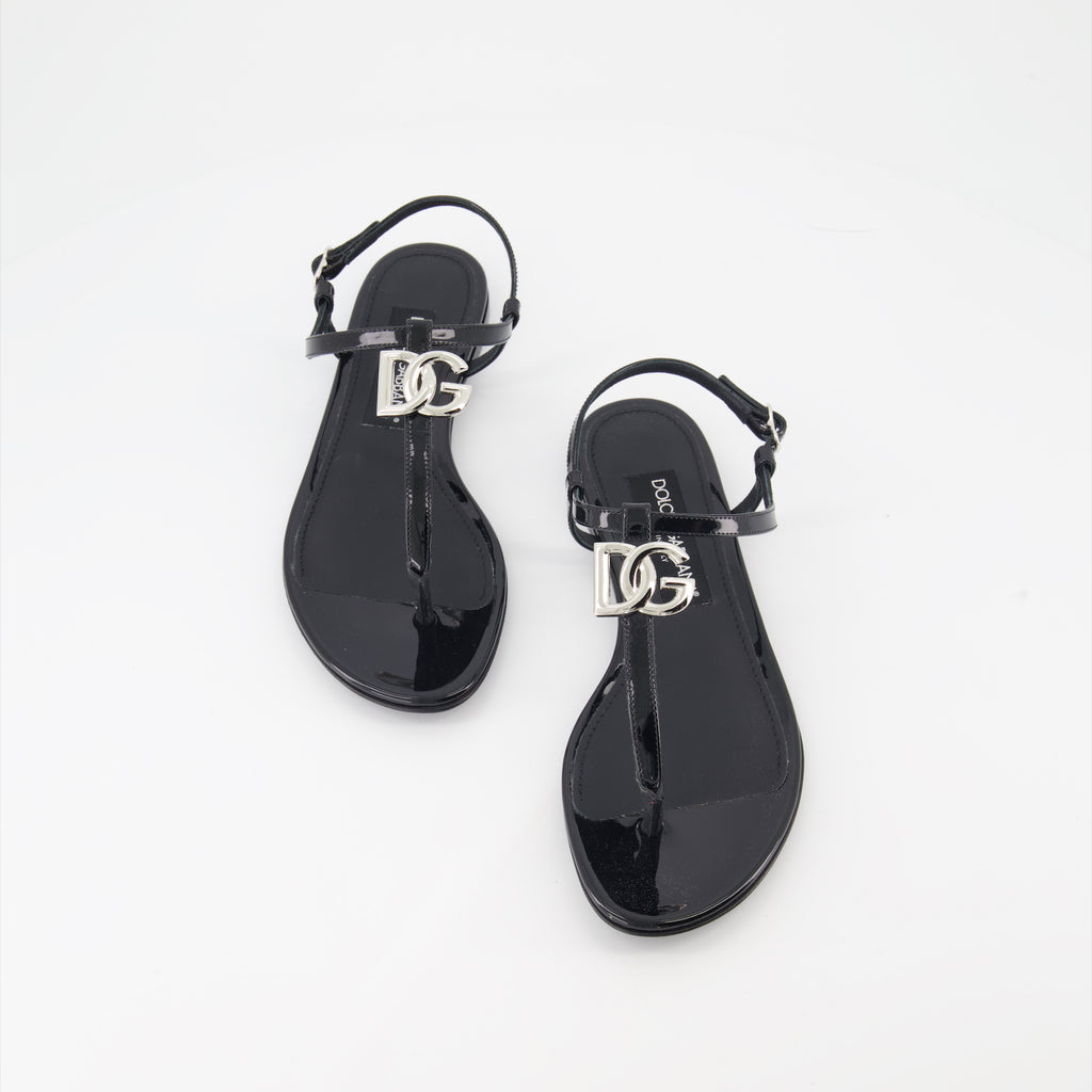 Zapatos abiertos Sandales DG en cuir Dolce & Gabbana Negro Femme