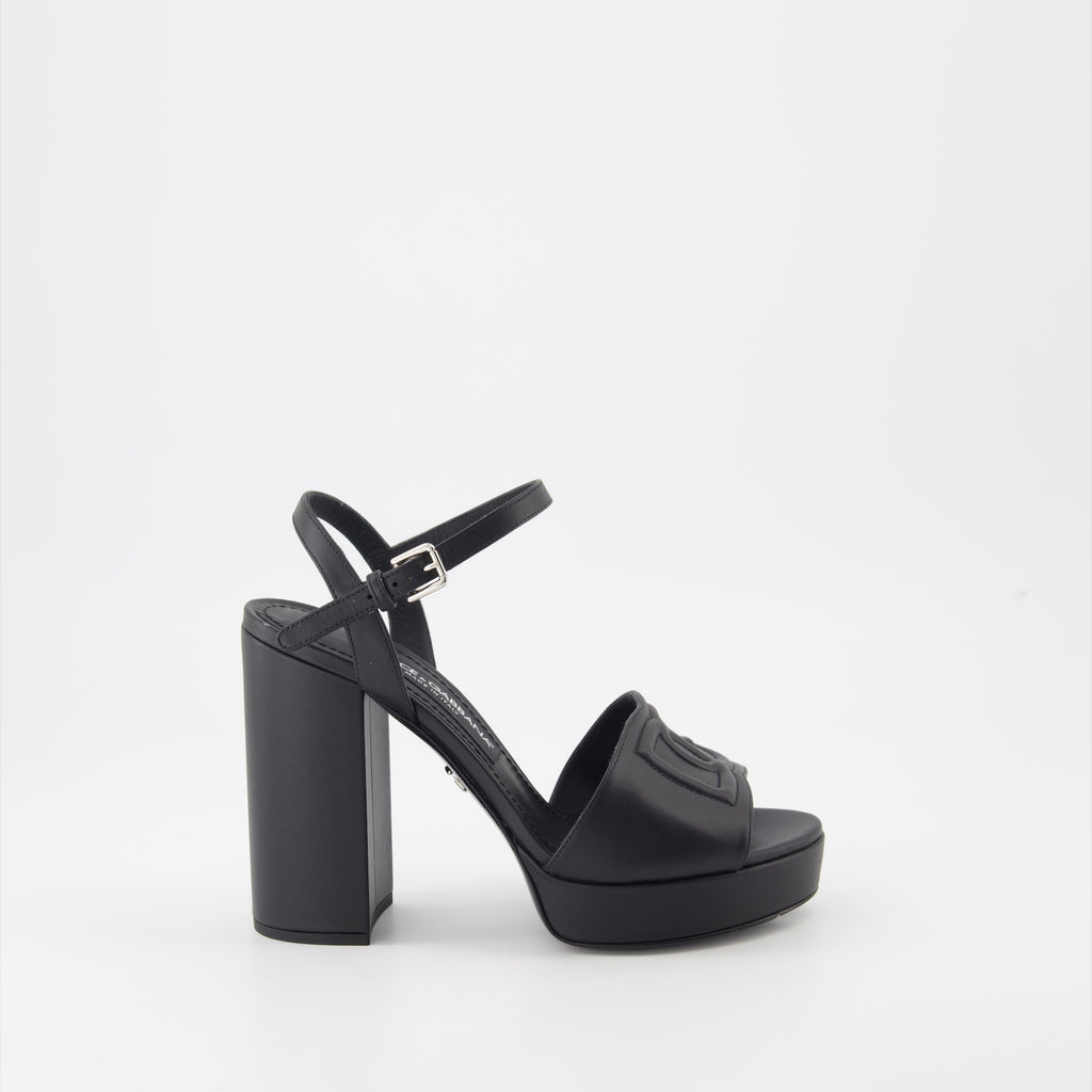 Zapatos abiertos Sandales DG à plateforme Dolce & Gabbana Negro Femme